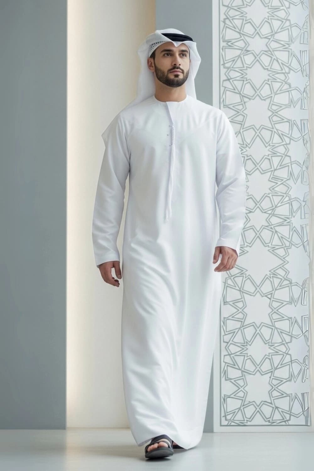 كندورة باللون الأبيض | من شباب اليولة بأجود الأقمشة - إصدار إيليت - 1