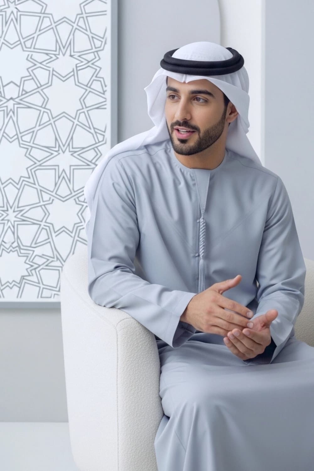 كندورة إماراتية رمادية | من شباب اليولة بقماش ياباني فاخر - إصدار ستيلا - 2