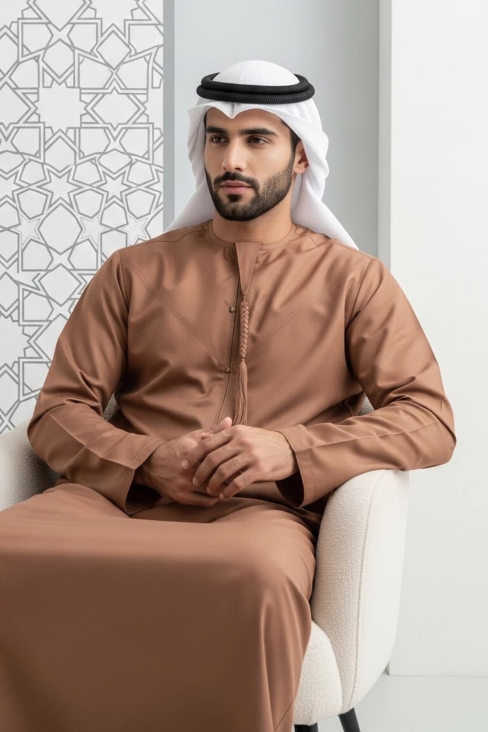 Terracotta Emirati Kandura | By Shabab al Yola with Premium Japan Fabric - Stellar Edition - 2