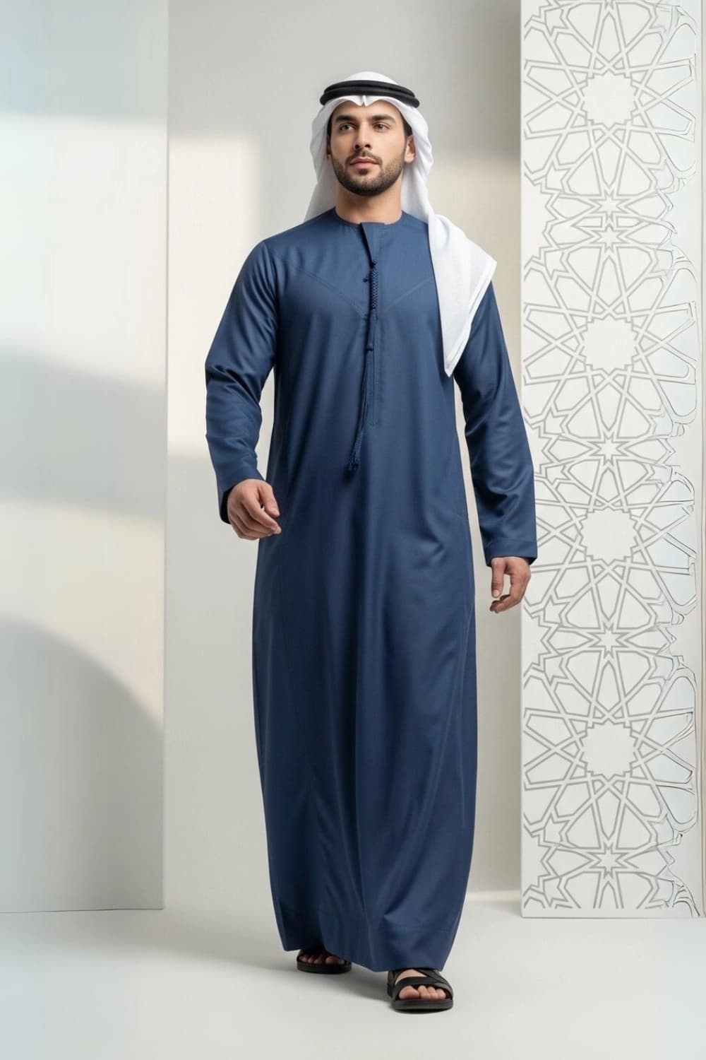 كندورة شتوية باللون الأزرق الملكي من أجود الأقمشة | تصميم شباب اليولة - الإصدار الأول - 1