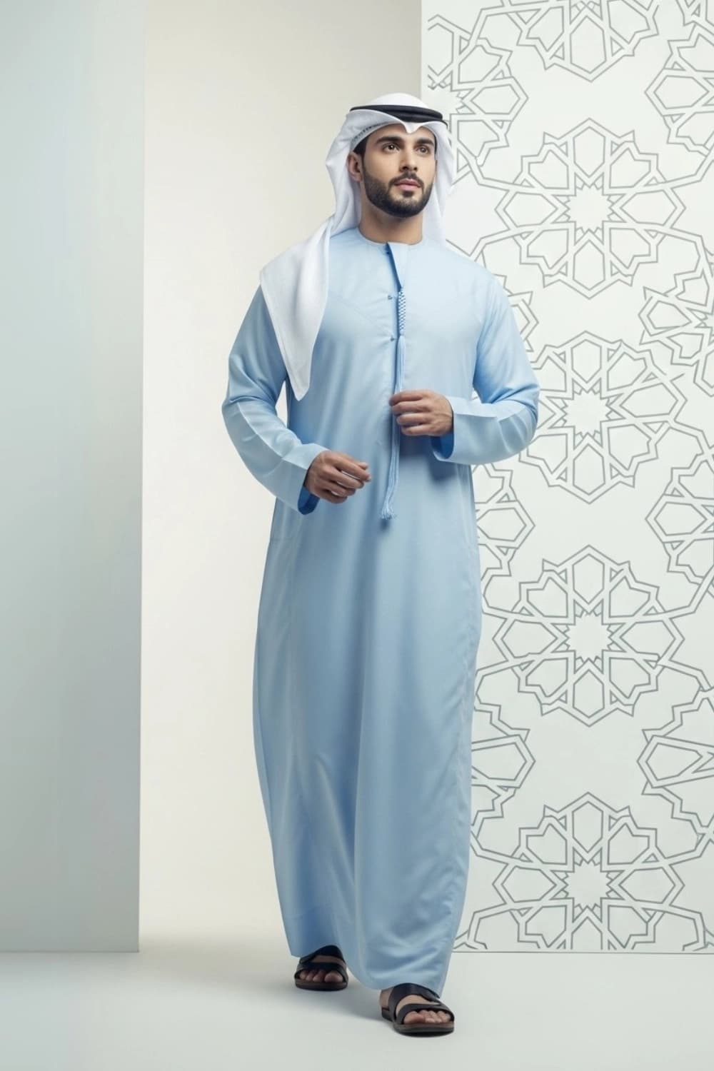 Sky Blue Kandura | Design by Shabab al Yola | Finest Fabric - Elite Edition - 1
