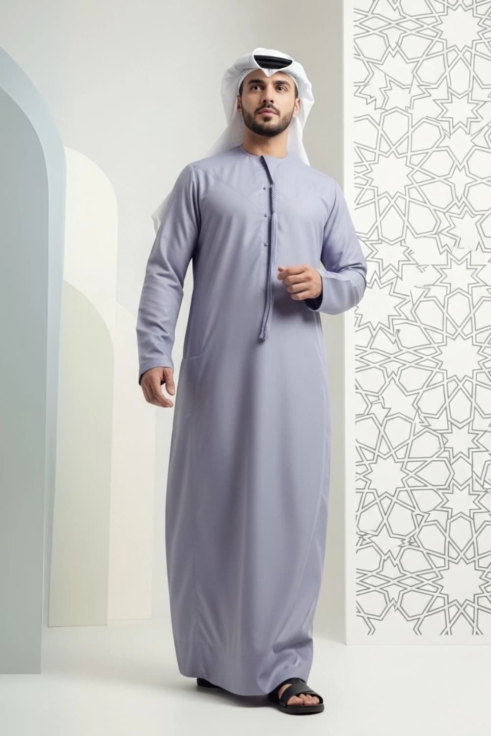 كندورة بلون اللافندر الدخاني | تصميم شباب اليولة | أجود الأقمشة - إصدار إيليت - 1