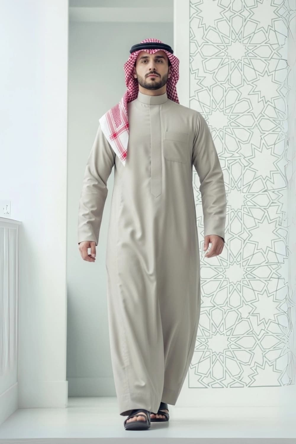 Light Beige Thobe | Design by Shabab al Yola | Finest Fabric - Elite Edition - 1