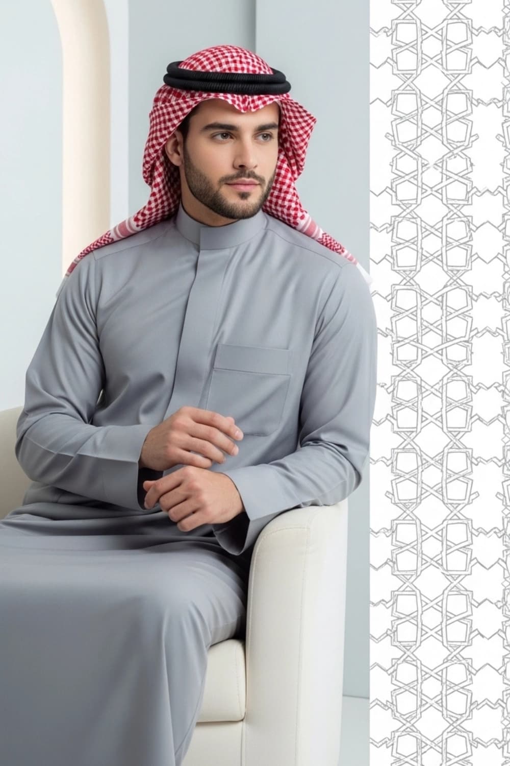 ثوب رمادي | ارتدي الأناقة مع شباب اليولة - إصدار ستيلا - 4