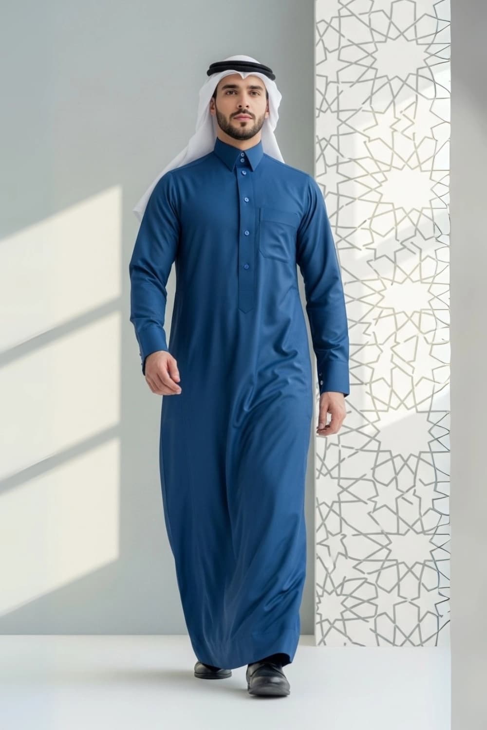 ثوب قطري أزرق | تصميم شباب اليولة بأجود الأقمشة – إصدار ستيلا - 1